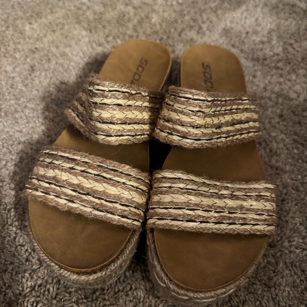 Soda Gold Strappy Sandals